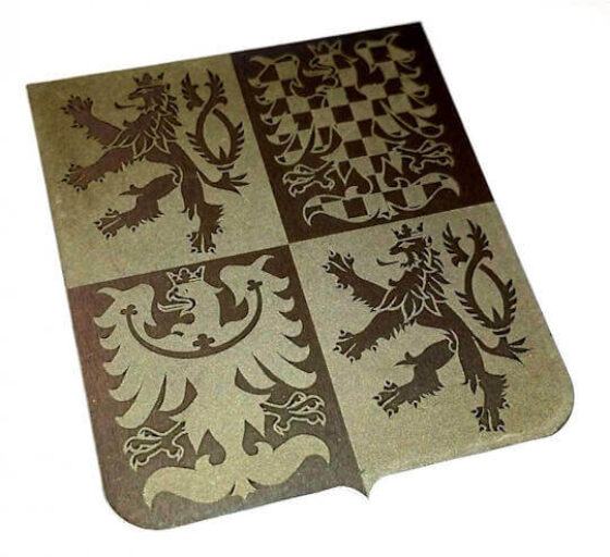 Fiber laser marked emblem