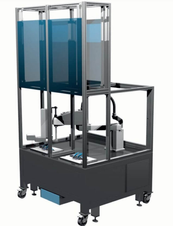 Narran veles laser station for spout trimming