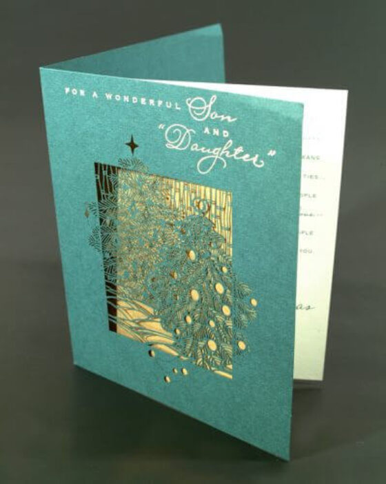 Fiber laser cut birthday card with high detail