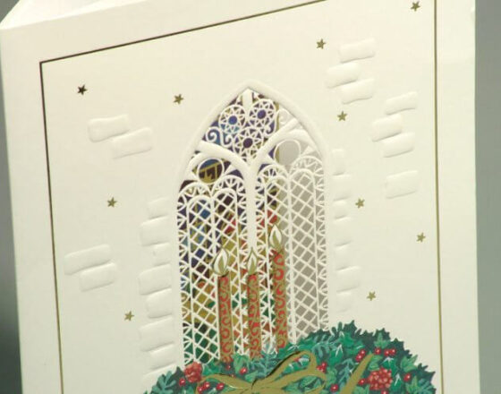 CO2 laser cut birthday card in high detail