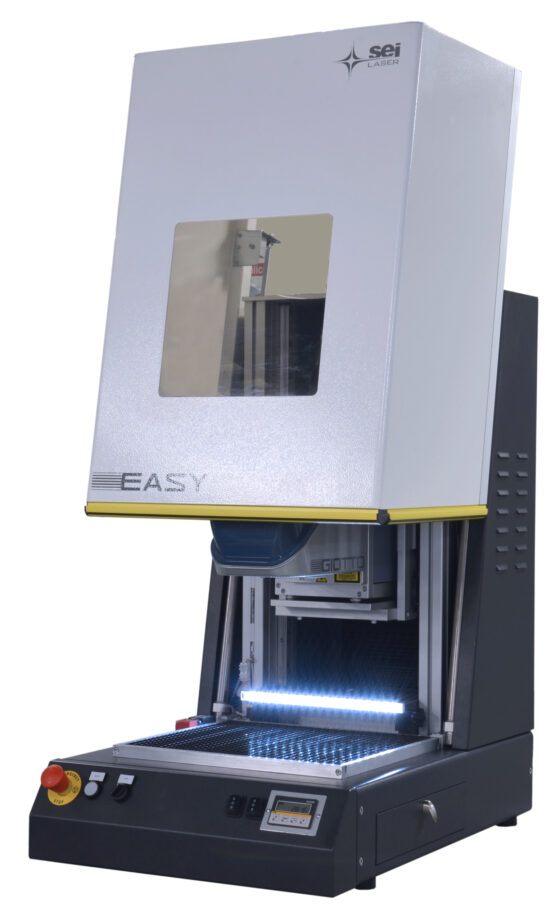 Opened compact fiber laser for marking paper, fabric and leather