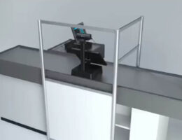 Laser cut protective barriers for shops, department stores