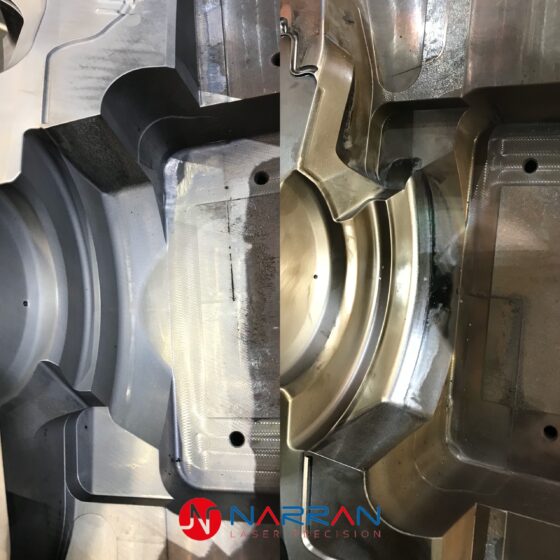 Injection mould pulsed fiber laser cleaning