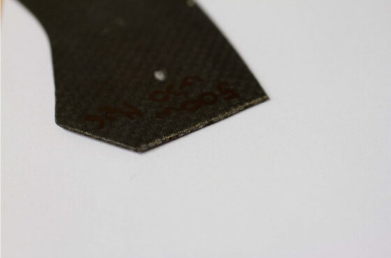 Detail of fiber laser cut carbolaminate