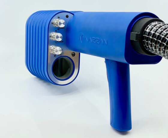 Laser cleaning process head with fiber