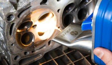 Laser cleaning engine block