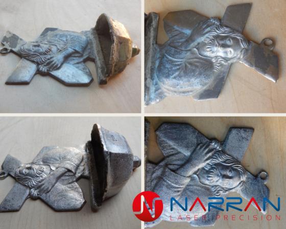 Laser cleaning the tin stoup