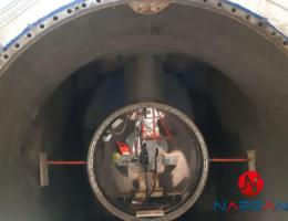 Transformation achieved by laser cleaning that reveals the original appearance of the pipe.