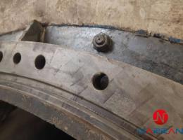 Old paint, rust and mineral oil residues are removed by laser cleaning.