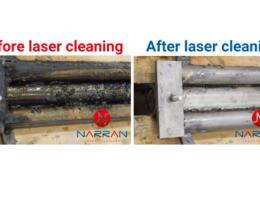The laser completely removed the hot melt adhesives