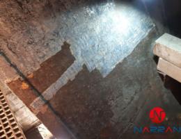 Partially cleaned surface by laser method