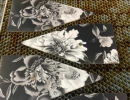 Result of paper engraving and etching by laser