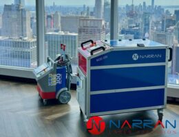 Laser cleaning process on Central Park Tower preserving architectural integrity.