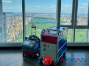 Laser technology used for safe cleaning of Central Park Tower's cladding.