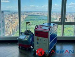 Laser technology used for safe cleaning of Central Park Tower's cladding.