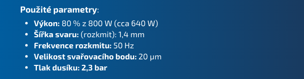 Parametry svařovacího laseru