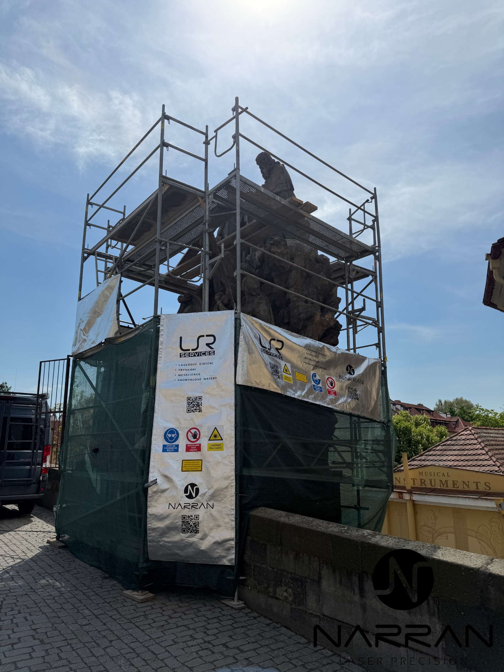Krytování a zabezpečení procesu laserového čištění